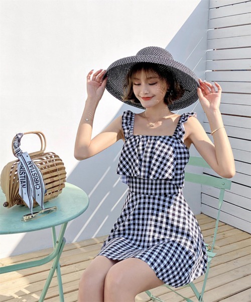 Ritzy（リッツィー）の「チェック柄 スカートワンピース 水着（水着