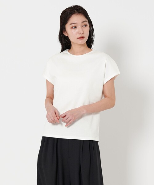 MARW UNITED ARROWS（マルゥ ユナイテッドアローズ）の「＜MARW UNITED ARROWS＞ベーシック クルーネック Tシャツ ‐汗ジミ防止‐（Tシャツ/カットソー・レディース・ダークグレー/ホワイト/ブラック/オリーブ/クリーム・FREE）」の2枚目の写真