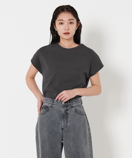 ロク※6 ユナイテッドアローズ コットン×カシミヤ ベーシック Tシャツ※新品※ 6(ROKU)＞コットンカシミヤ ベーシック 25SS Tシャツ（Tシャツ