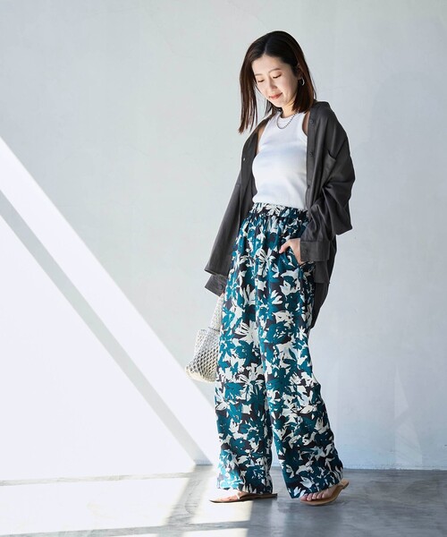 セール】フラワープリントワイドパンツ（その他パンツ）｜coen
