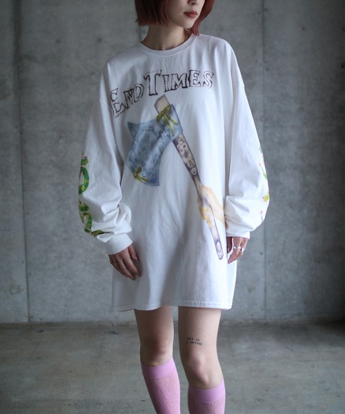 grapevine by k3（グレープバインバイケースリー）の「Axe T shirt（Tシャツ/カットソー・メンズ・ホワイト・M/L）」の3枚目の写真