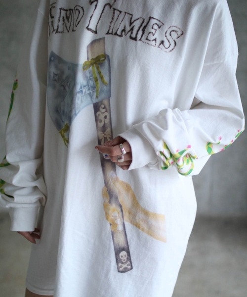 grapevine by k3（グレープバインバイケースリー）の「Axe T shirt（Tシャツ/カットソー・メンズ・ホワイト・M/L）」の9枚目の写真