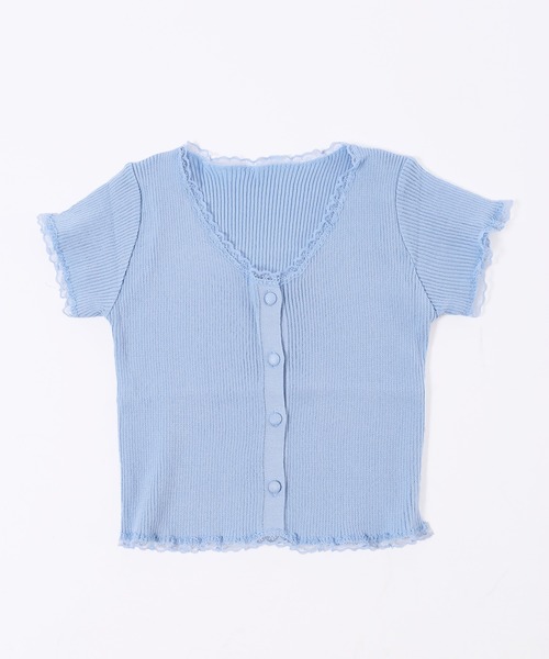 PHILLY(フィリー)の「【PHILLY】プチレースリブニットカーディガン(カーディガン/ボレロ・レディース・ブラック/ホワイト/ブルー・FREE)」の14枚目の写真