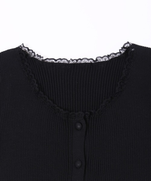 PHILLY(フィリー)の「【PHILLY】プチレースリブニットカーディガン(カーディガン/ボレロ・レディース・ブラック/ホワイト/ブルー・FREE)」の15枚目の写真