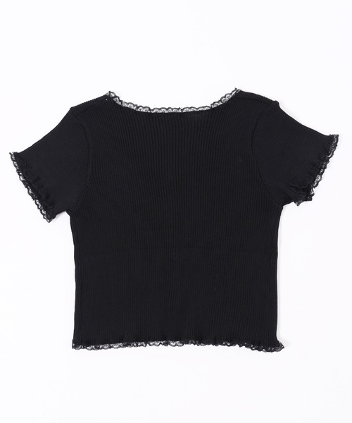 PHILLY(フィリー)の「【PHILLY】プチレースリブニットカーディガン(カーディガン/ボレロ・レディース・ブラック/ホワイト/ブルー・FREE)」の9枚目の写真