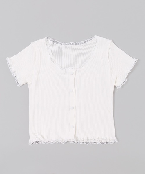 PHILLY(フィリー)の「【PHILLY】プチレースリブニットカーディガン(カーディガン/ボレロ・レディース・ブラック/ホワイト/ブルー・FREE)」の12枚目の写真