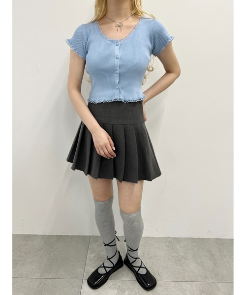 PHILLY(フィリー)の「【PHILLY】プチレースリブニットカーディガン(カーディガン/ボレロ・レディース・ブラック/ホワイト/ブルー・FREE)」の20枚目の写真