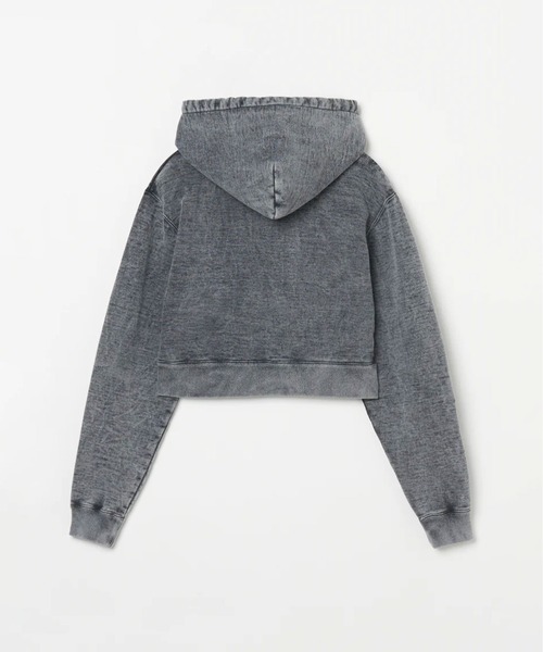 INSCRIRE（アンスクリア）の「【INSCRIRE/アンスクリア】Zip Up Hoodie/ジップアップフーディ/クロップドパーカー（パーカー・レディース・ブラック・S）」の2枚目の写真