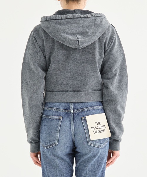INSCRIRE（アンスクリア）の「【INSCRIRE/アンスクリア】Zip Up Hoodie/ジップアップフーディ/クロップドパーカー（パーカー・レディース・ブラック・S）」の7枚目の写真