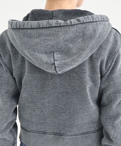 INSCRIRE（アンスクリア）の「【INSCRIRE/アンスクリア】Zip Up Hoodie/ジップアップフーディ/クロップドパーカー（パーカー・レディース・ブラック・S）」の9枚目の写真