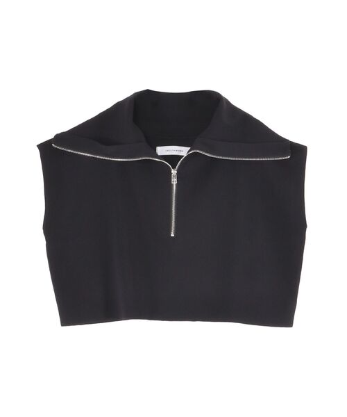 LAGUNAMOON（ラグナムーン）の「【WEB限定】ショートZIPニットプルオーバー（Tシャツ/カットソー・レディース・ホワイト/ブルー/ブラック・FREE）」の4枚目の写真