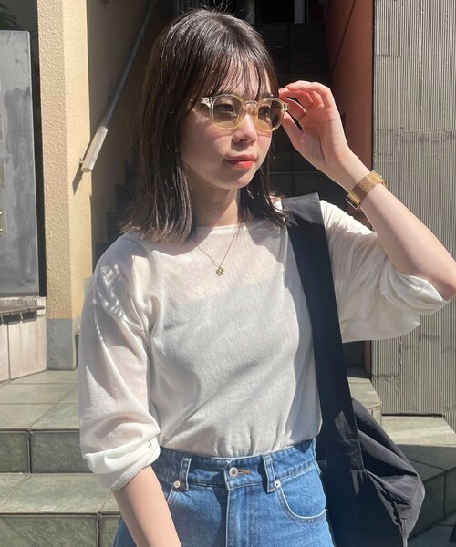 fredy emue（フレディエミュ）の「セルウェリントンサングラス（サングラス・レディース・グレイッシュベージュ/チャコールグレー/ベージュ・FREE）」の3枚目の写真