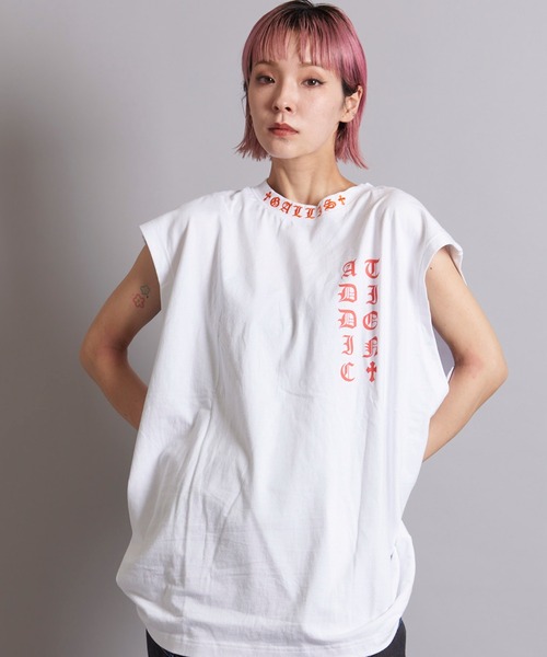 GALLIS ADDICTION(ガリスアディクション)の「GA O.E NO-SLEEVE(タンクトップ・メンズ・ホワイト/ブラック・FREE)」の3枚目の写真