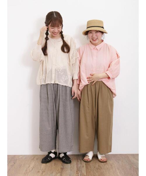 Samansa Mos2(サマンサ モスモス)の「【Lサイズ WEB限定】【マルチファンクション】ギャザーイージーパンツ(その他パンツ・レディース・ベージュ/チャコールグレー/ブルー/カーキ・M/L)」の6枚目の写真