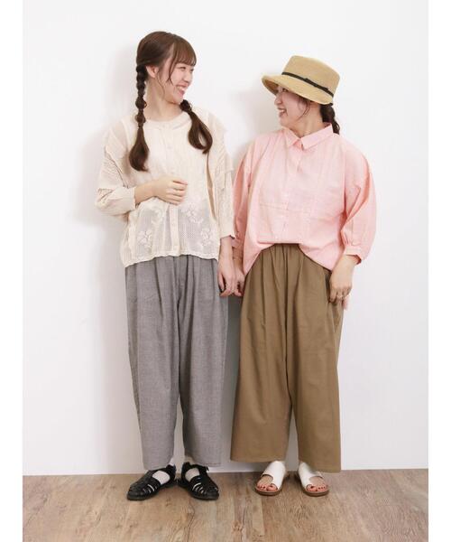 Samansa Mos2(サマンサ モスモス)の「【Lサイズ WEB限定】【マルチファンクション】ギャザーイージーパンツ(その他パンツ・レディース・ベージュ/チャコールグレー/ブルー/カーキ・M/L)」の7枚目の写真