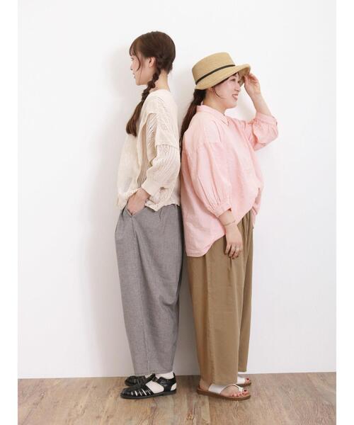 Samansa Mos2(サマンサ モスモス)の「【Lサイズ WEB限定】【マルチファンクション】ギャザーイージーパンツ(その他パンツ・レディース・ベージュ/チャコールグレー/ブルー/カーキ・M/L)」の8枚目の写真