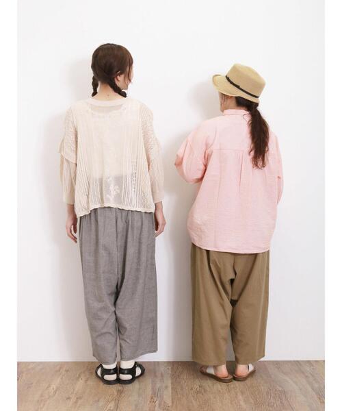 Samansa Mos2(サマンサ モスモス)の「【Lサイズ WEB限定】【マルチファンクション】ギャザーイージーパンツ(その他パンツ・レディース・ベージュ/チャコールグレー/ブルー/カーキ・M/L)」の9枚目の写真