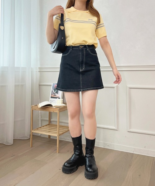 apres jour（アプレジュール）の「リボン刺繍襟付きニット【ZOZOTOWN限定アイテム】（ニット/セーター・レディース・アイボリー/ブルー/イエロー・フリー/X-LARGE）」の7枚目の写真