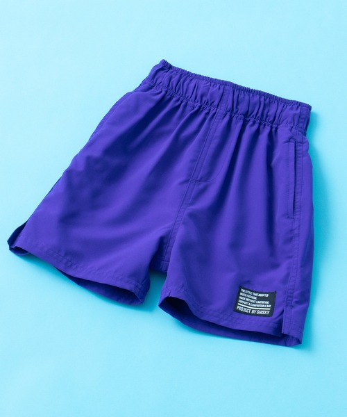 SHISKY(シスキー)の「SHISKY / シスキー 水陸両用 タフタ ワンポイント 無地カラーハーフパンツ キッズ(その他パンツ・キッズ・グリーン系/ブラック/カーキ/グリーン/グレー/カーキ系/ネイビー/パープル・150/140/130/120/160/110)」の8枚目の写真