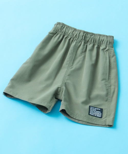 SHISKY(シスキー)の「SHISKY / シスキー 水陸両用 タフタ ワンポイント 無地カラーハーフパンツ キッズ(その他パンツ・キッズ・グリーン系/ブラック/カーキ/グリーン/グレー/カーキ系/ネイビー/パープル・150/140/130/120/160/110)」の3枚目の写真