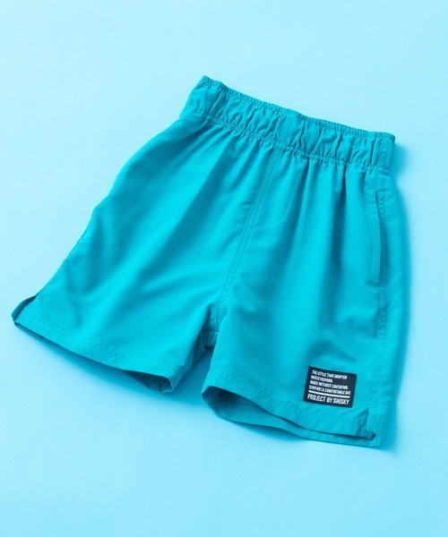 SHISKY(シスキー)の「SHISKY / シスキー 水陸両用 タフタ ワンポイント 無地カラーハーフパンツ キッズ(その他パンツ・キッズ・グリーン系/ブラック/カーキ/グリーン/グレー/カーキ系/ネイビー/パープル・150/140/130/120/160/110)」の4枚目の写真