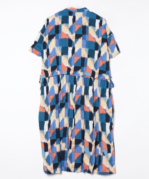 sandy（サンディー）の「【sandy】ペイント柄ウエストドロストワンピース（ワンピース・レディース・ブルー系/オレンジ系・FREE）」の3枚目の写真