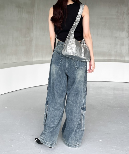 Heather（ヘザー）の「パファーポケットショルダーBAG　129715（ショルダーバッグ・レディース・シルバー/ブラック・ONE SIZE）」の10枚目の写真