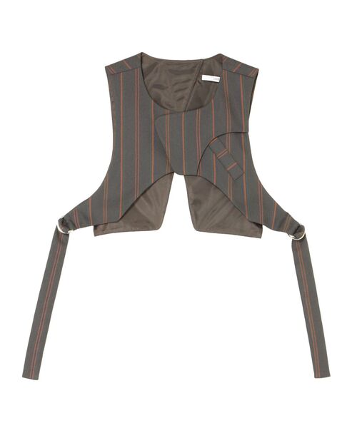 UN3D.（アンスリード）の「MULTI PINSTRIPE SHORT VEST / マルチピンストライプショートベスト（ベスト・レディース・グレー/ブラック・FREE）」の12枚目の写真
