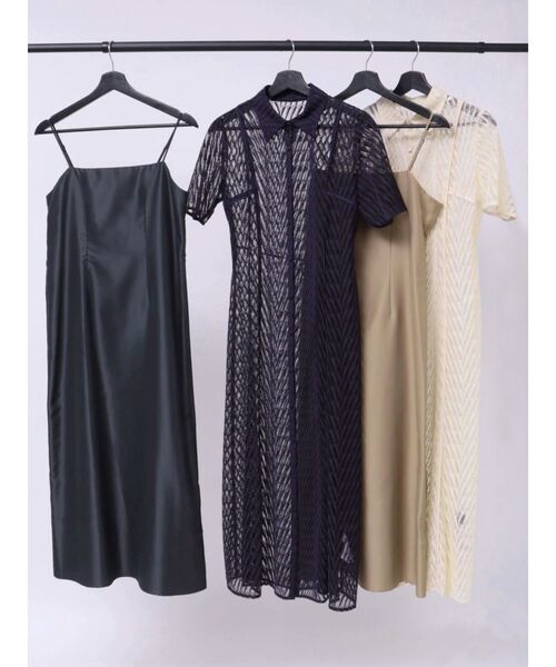 LAGUNAMOON（ラグナムーン）の「LADYシャツカラーレースワンピース（ドレス・レディース・ネイビー/ベージュ・MEDIUM/SMALL）」の17枚目の写真