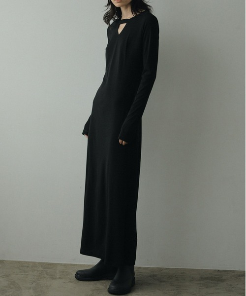 anuke（アンヌーク）の「Soft Jersey Dress（ワンピース・レディース・ブラック・38inch/36inch）」の4枚目の写真