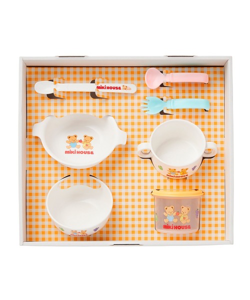 MIKI HOUSE（ミキハウス）の「■テーブルウェアギフトセット　ラッピング済み（ベビーギフト・キッズ・ホワイト・ONE SIZE）」の2枚目の写真