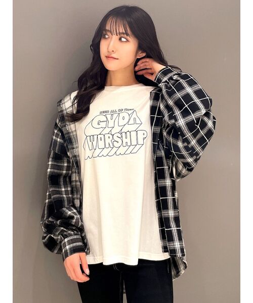 GYDA（ジェイダ）の「MANY MIX CHECKシャツ（シャツ/ブラウス・レディース・ブラウン/ブラック・FREE）」の17枚目の写真