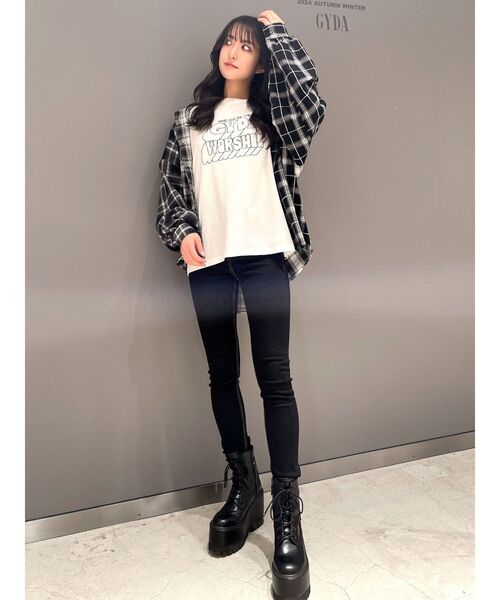 GYDA（ジェイダ）の「MANY MIX CHECKシャツ（シャツ/ブラウス・レディース・ブラウン/ブラック・FREE）」の19枚目の写真