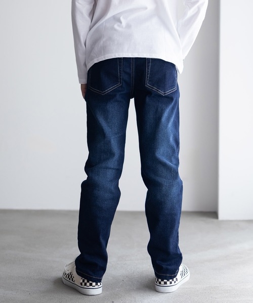 NAVY(ネイビー)の「【 キッズ ボーイズ 】NAVY ストレッチ ストレート デニム ウエストリブパンツ のびるモン(デニムパンツ・キッズ・ブルー/サックスブルー/ネイビー・130/120/160/150/140/110)」の8枚目の写真