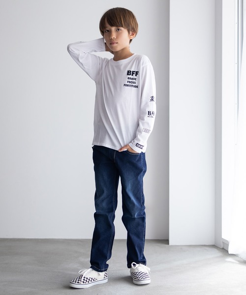 NAVY(ネイビー)の「【 キッズ ボーイズ 】NAVY ストレッチ ストレート デニム ウエストリブパンツ のびるモン(デニムパンツ・キッズ・ブルー/サックスブルー/ネイビー・130/120/160/150/140/110)」の9枚目の写真