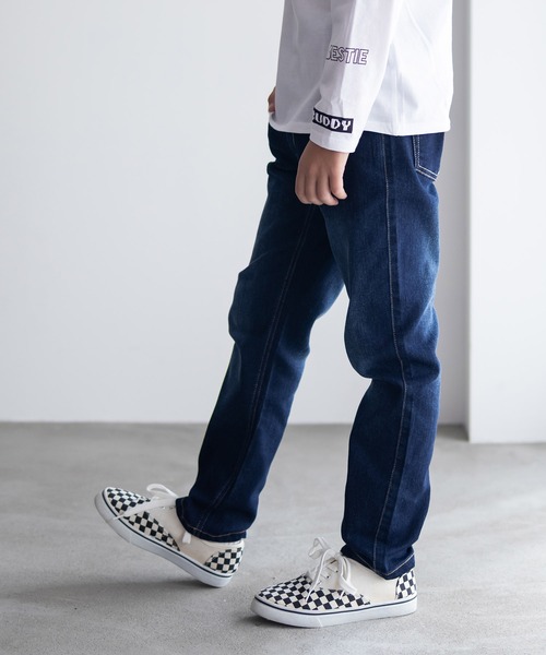 NAVY(ネイビー)の「【 キッズ ボーイズ 】NAVY ストレッチ ストレート デニム ウエストリブパンツ のびるモン(デニムパンツ・キッズ・ブルー/サックスブルー/ネイビー・130/120/160/150/140/110)」の7枚目の写真