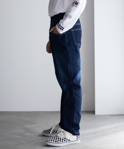NAVY(ネイビー)の「【 キッズ ボーイズ 】NAVY ストレッチ ストレート デニム ウエストリブパンツ のびるモン(デニムパンツ・キッズ・ブルー/サックスブルー/ネイビー・130/120/160/150/140/110)」の5枚目の写真