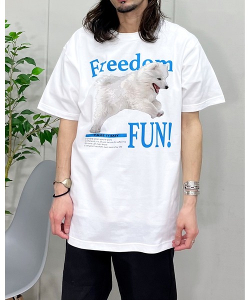 spiritoso（スピリトーゾ）の「【spiritoso】FREEDOM FUN シートプリントTシャツ (CP)（Tシャツ/カットソー・レディース・オートミール/ブラック/ホワイト・M/L）」の11枚目の写真