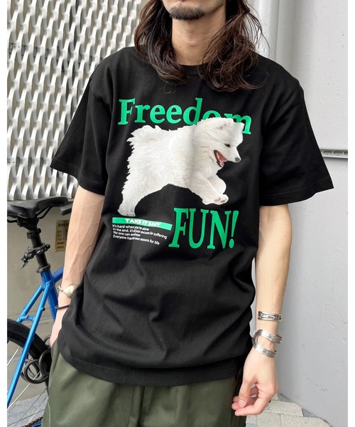 spiritoso（スピリトーゾ）の「【spiritoso】FREEDOM FUN シートプリントTシャツ (CP)（Tシャツ/カットソー・レディース・オートミール/ブラック/ホワイト・M/L）」の20枚目の写真