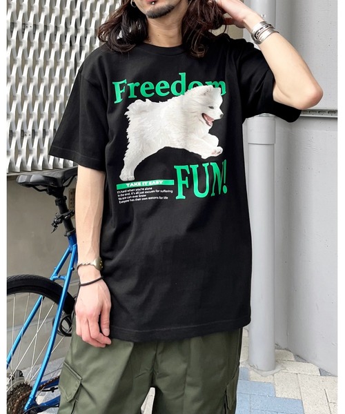 spiritoso（スピリトーゾ）の「【spiritoso】FREEDOM FUN シートプリントTシャツ (CP)（Tシャツ/カットソー・レディース・オートミール/ブラック/ホワイト・M/L）」の21枚目の写真