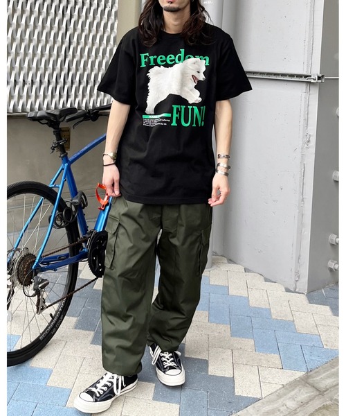 spiritoso（スピリトーゾ）の「【spiritoso】FREEDOM FUN シートプリントTシャツ (CP)（Tシャツ/カットソー・レディース・オートミール/ブラック/ホワイト・M/L）」の22枚目の写真