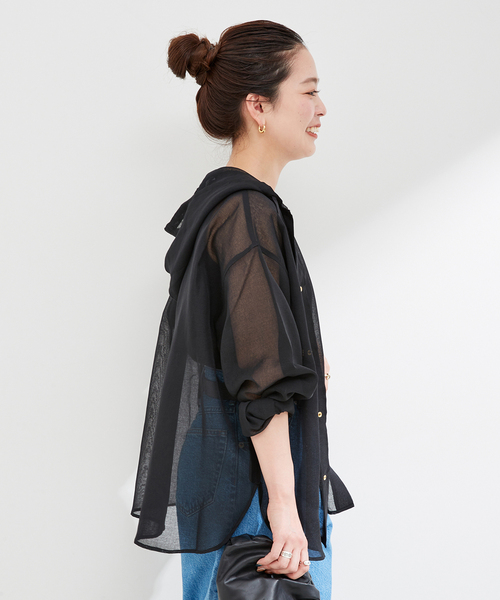 B.C STOCK フード付ボアコート ブラック 追加2》フードシアーブルゾン（ブルゾン）｜B.C STOCK（ベーセー