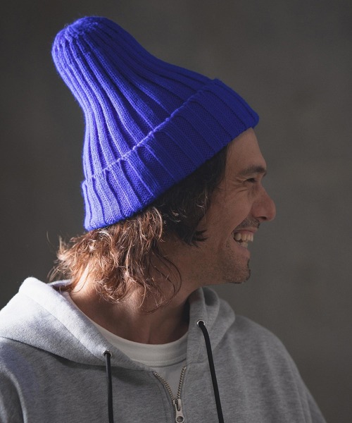 mko12128- Compact embroidery design beanie ニット帽（ニット