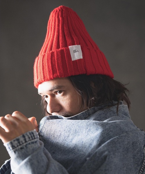 chiiiibag ビーニー mko12128- Compact embroidery design beanie ニット帽（ニット