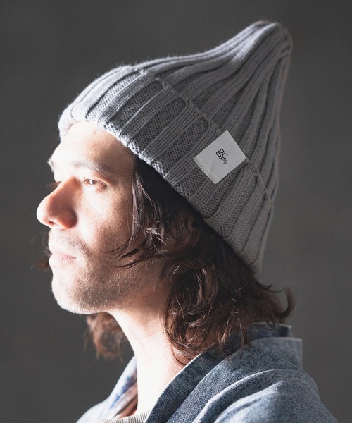 mko12128- Compact embroidery design beanie ニット帽（ニット