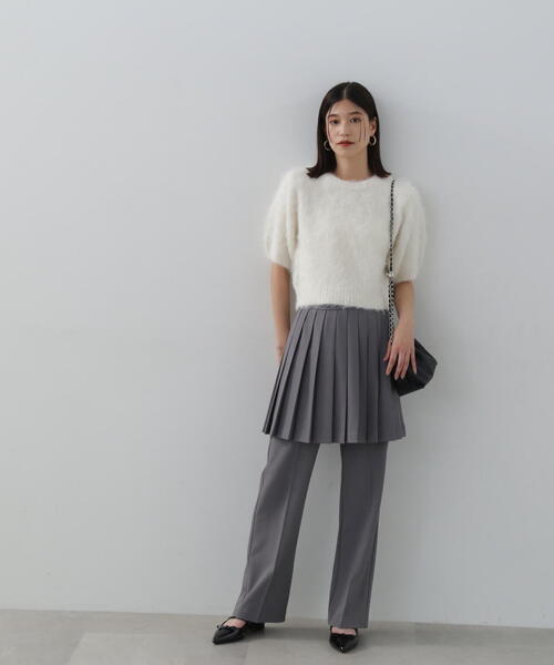 N.（N. Natural Beauty Basic）（エヌエヌナチュラルビューティーベーシック）の「◆プリーツスカートレイヤードパンツ（その他パンツ・レディース・グレー/ブラウン・MEDIUM）」の6枚目の写真