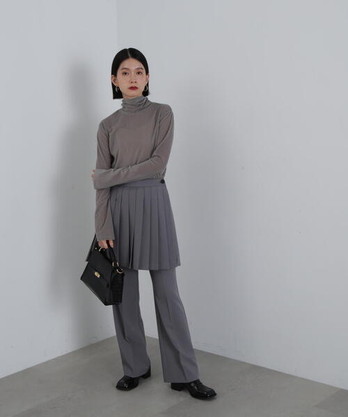 N.（N. Natural Beauty Basic）（エヌエヌナチュラルビューティーベーシック）の「◆プリーツスカートレイヤードパンツ（その他パンツ・レディース・グレー/ブラウン・MEDIUM）」の14枚目の写真