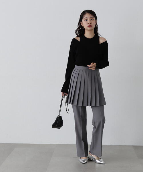 N.（N. Natural Beauty Basic）（エヌエヌナチュラルビューティーベーシック）の「◆プリーツスカートレイヤードパンツ（その他パンツ・レディース・グレー/ブラウン・MEDIUM）」の16枚目の写真