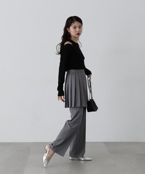 N.（N. Natural Beauty Basic）（エヌエヌナチュラルビューティーベーシック）の「◆プリーツスカートレイヤードパンツ（その他パンツ・レディース・グレー/ブラウン・MEDIUM）」の17枚目の写真