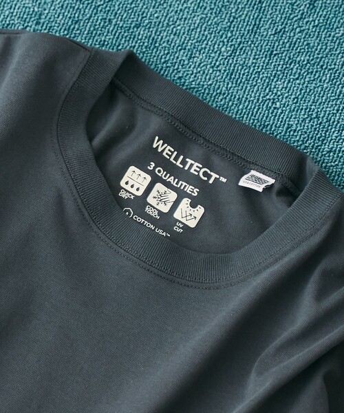 coen(コーエン)の「【WELLTECT】スクエアTシャツ(Tシャツ/カットソー・レディース・ナチュラル/ブラック/ダークグレー・M/L)」の2枚目の写真